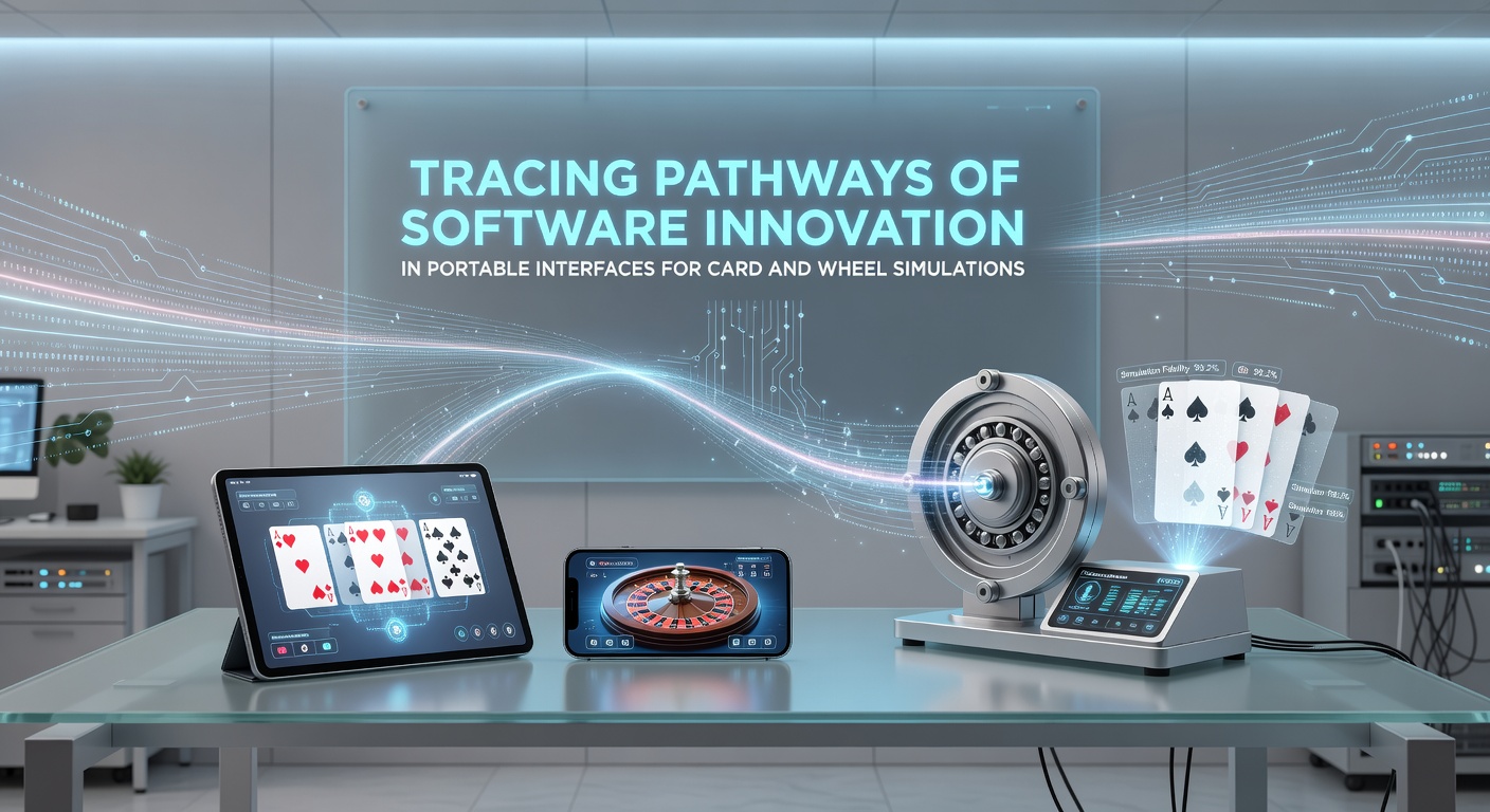 Detailed view of portable interface elements showing card layouts and wheel animation controls in simulation software